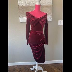 Designer Red Velvet Dress by Me&Thee / Me & Thee (size 1)